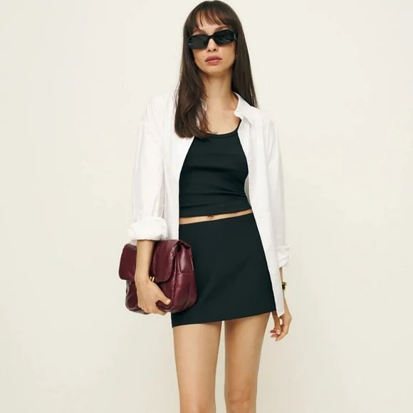 Reformation Laura Harrier Collins Shirt Bright White 6 NWT - Picture 1 of 9